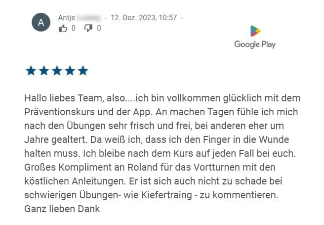 Weitere Google-Play-Bewertung von Antje