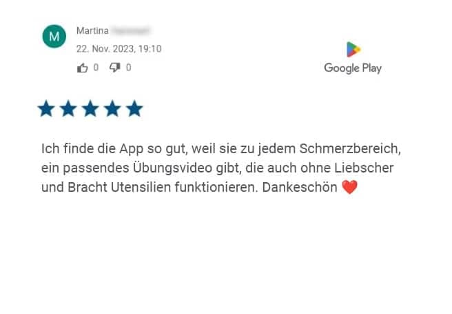 Google-Play-Bewertung von Martina