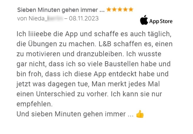 App-Store-Bewertung von Nieda