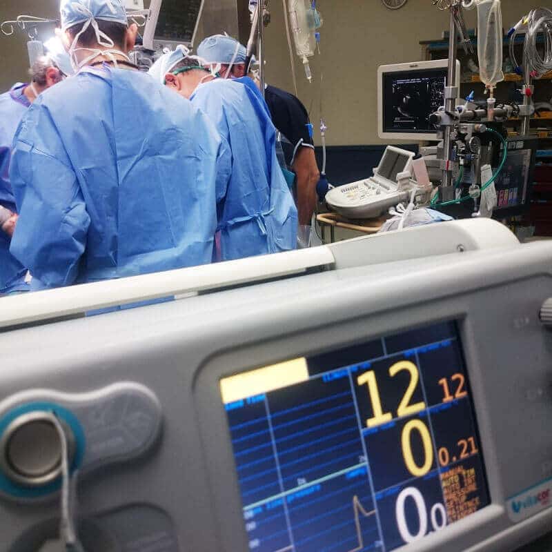 Surgeons in surgery