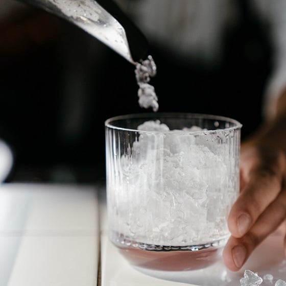image of glass filled with crushed ice