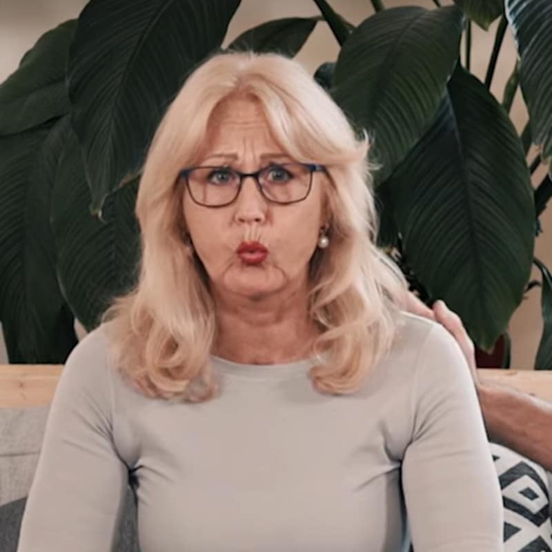 Ina demonstrates reflux treatment breathing exercise.