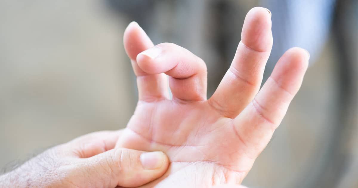 A hand with trigger finger.