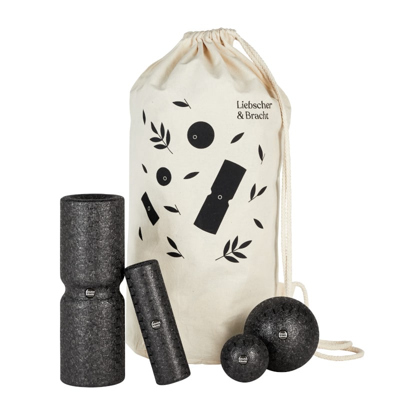 Photo of Liebscher & Bracht's foam roll massage set with bag.