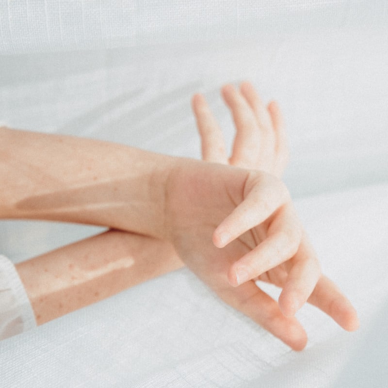 Closeup of two hands.