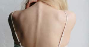 closeup of a woman's thoracic bac