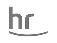 Logo vom hessischem Rundfunk (HR) in schwarz/weiß