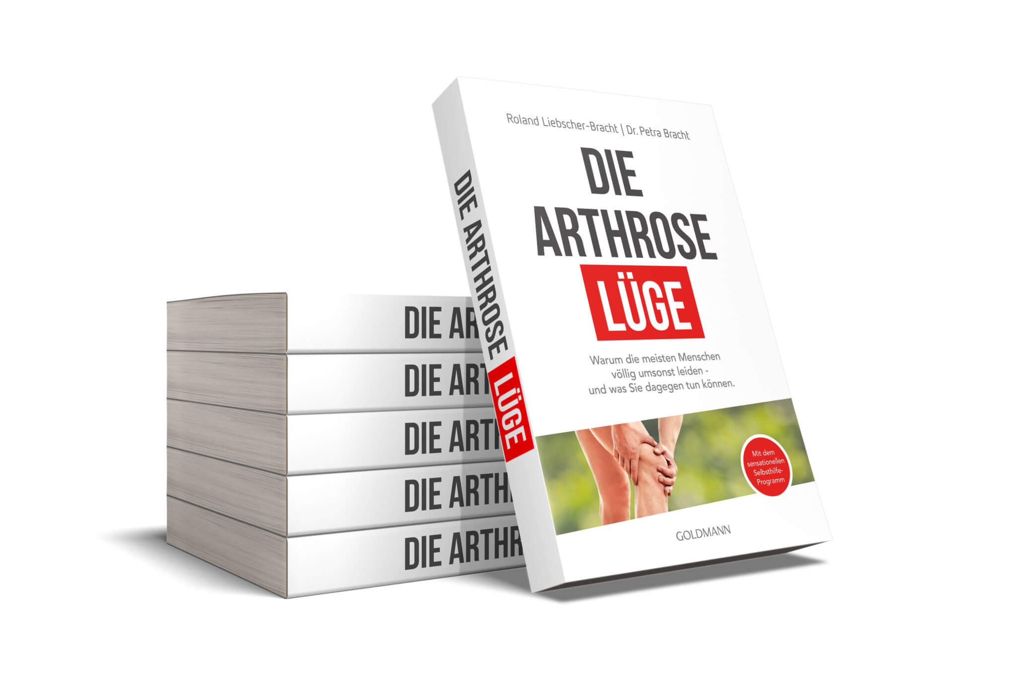 Buchcover der "Arthrose Lüge" lehnt an fünf weiteren Exemplaren