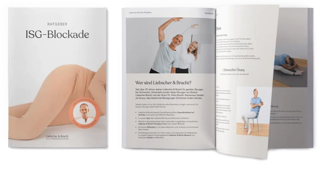 Auf dieser Titelseite geht es um die ISG-Blockade und auf den folgenden 2 Seiten werden Übungen mit Beschreibungen und Bildern erklärt.