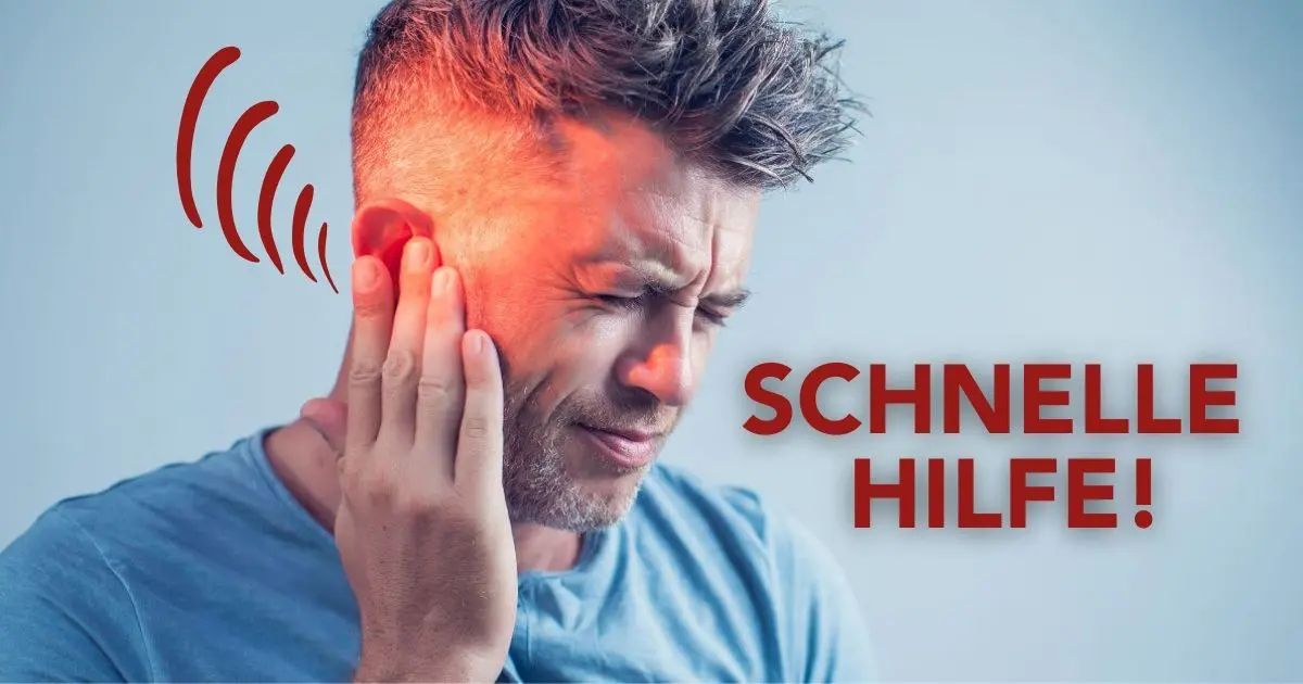 Ein Mann hält sich mit einer Hand das Ohr und hat ein schmerzverzerrtes Gesicht