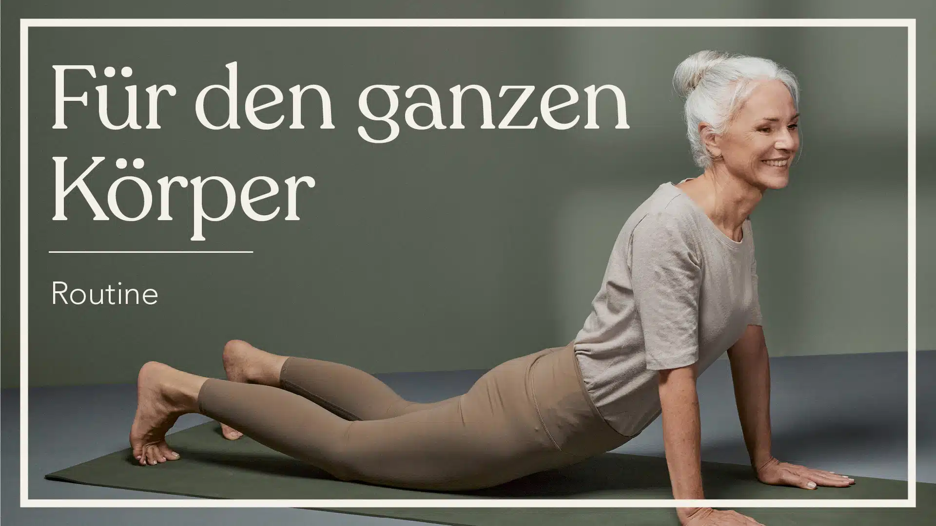 Vorschaubild für ein Mitmach-Video von Liebscher & Bracht: Eine Frau führt eine Übung auf einer Matt aus. Auf dem Bild steht: "Für den ganzen Körper."